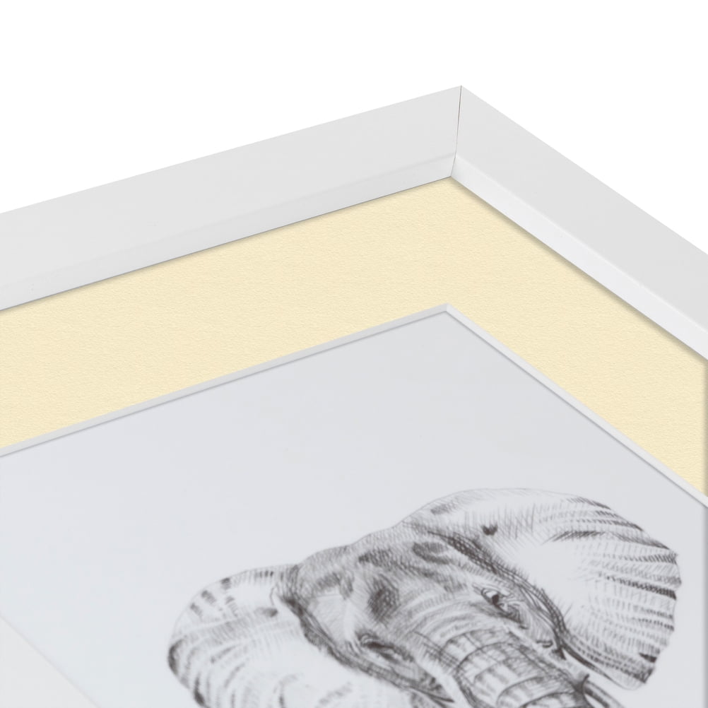 ArtToFrames 22x28 Matted Picture Frame with 18x24 Single Mat Photo Opening Framed in 1.25 Satin White Frame and 2 Cream Mat (FWM-3966-22x28)