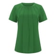 thumbnail image 4 of YEJIMAN Green Usa Shirts For Women, Polyester,Spandex Tank Top For Women, Women's Casual Crew Neck Short Sleeve Pleated Tops Blouses Fashion Clothes 2024, 4 of 9
