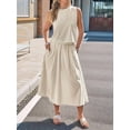 thumbnail image 5 of Womens 2 Piece Skirt Sets Summer Striped Sleeveless Tank Tops Midi Dress Vacation Outfits Matching Sets Shallow Card S, 5 of 6