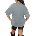 thumbnail image 2 of Women's Gameday Couture Gray Washington Commanders Oversized Mini Rhinestone Classic T-Shirt, 2 of 3