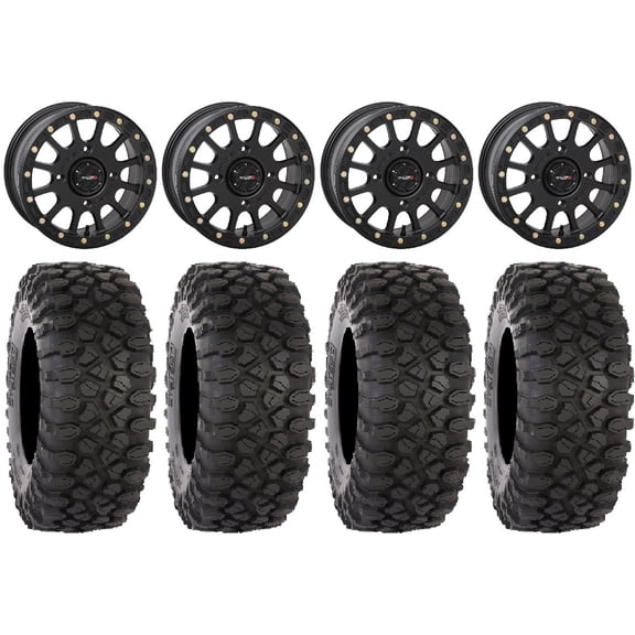 System 3 SB-5 Black 15" Wheels 30" XC450 Tires Sportsman RZR Ranger