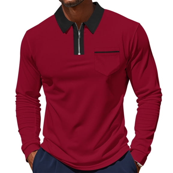 Betivan Men's Golf Shirts Long Sleeves Zipper Quick Dry Solid Tops Compression Shirt for Men Breathable Sports Fitness Golfing