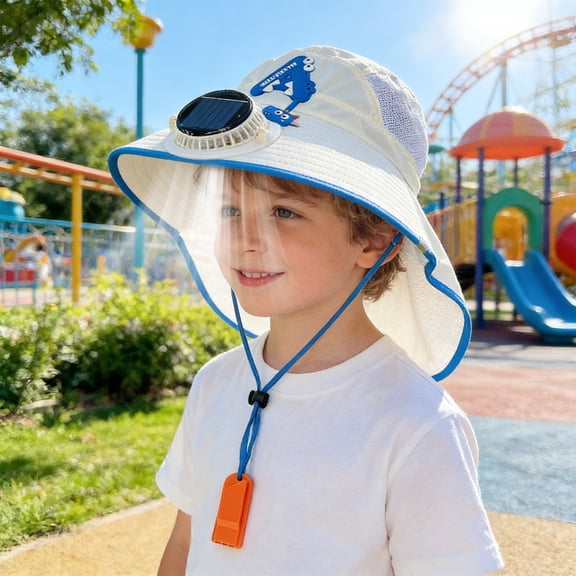 Kieccall Solar Fan Hat Outdoor Cooling Sun Hat for Daily Wear Adjustable for Summer Sun Protection and Heat Relief