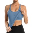 thumbnail image 3 of XINQIHANG Ribbed Workout Tank Tops for Women with Built in Bra Tight Racerback Scoop Neck Athletic Top, 3 of 7