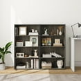 thumbnail image 3 of 4-Tier Wood Open Bookshelf, Engineered Wood Rustic Book Shelves with 3 Shelves, 9 Inch Deep Small Bookcase for Small Spaces, Book Shelves for Bedroom, Living Room, Gray, 3 of 14