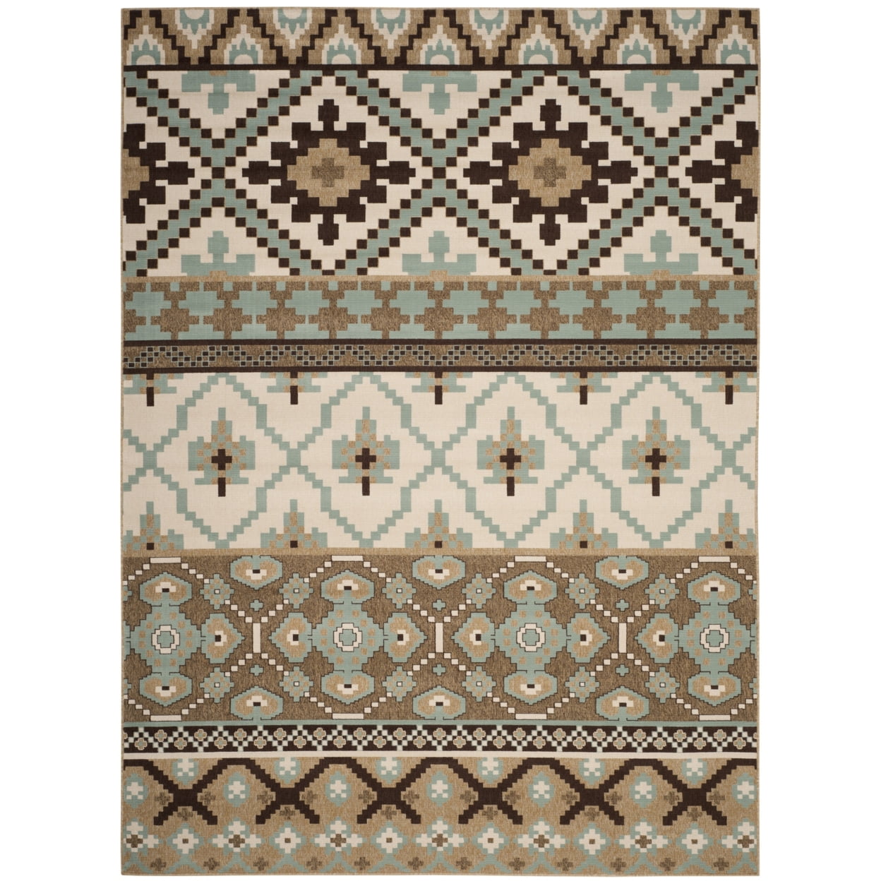 SAFAVIEH Veranda Dogon Southwestern Indoor/Outdoor Area Rug, 2'7" x 5', Cream/Brown
