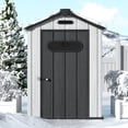 thumbnail image 6 of BaPiPro 4' x 4' Resin Outdoor small Storage Shed, Plastic Storage Shed with Lockable Door for Backyard, Black & Grey, 6 of 10