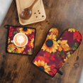 thumbnail image 5 of Sunflower Kitchen Oven Mitt and Pot Holder Sets 2 Pcs for Baking, Cooking and Grilling, Heat Resistant Up To 392 °F, 5 of 7