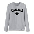 thumbnail image 3 of Telankuip Canada Tshirts for Women 2025 Fashion Flag Maple Leaf Graphic Letter Printed Loose Tee Shirts Fashion Soft Comfortable Long Sleeve Sports Pullover Tops Grey2 S, 3 of 3