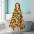 thumbnail image 6 of Yellow and Brown Of Cheetah Print Hooded Bath Towel，50"x30" for Ages 3 To 12 Kids, Quick Dry Lightweight Soft Microfiber Hood Beach Towel Cover Up for Kids, 6 of 7