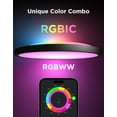 thumbnail image 2 of Govee Smart Ceiling Light, RGBIC LED Ceiling Light Fixture, 2400LM Flush Mount Light Fixture, DIY Colors, Works with Alexa, 2200K-6500K Ceiling Lights for Bedroom, Living Room, 12 Inch, 1 Pack,Black, 2 of 9
