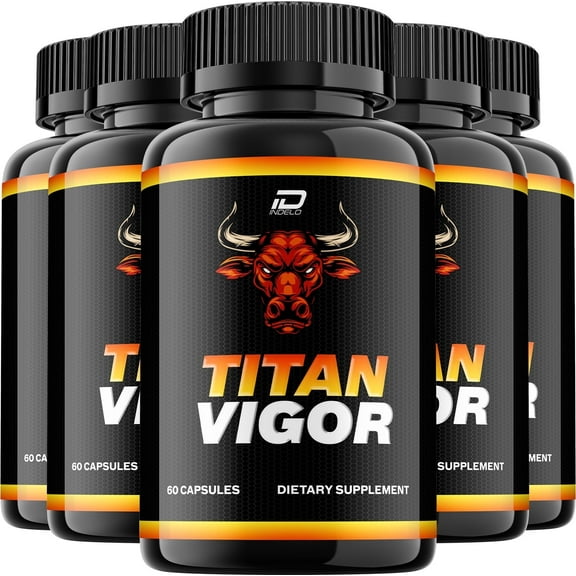 Titan Vigor for Men Capsules – TitanVigor Vitamin Complex Pills, Energy, 5 Pack, 300 Capsules
