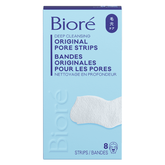 Bioré Original Deep Cleansing Pore Strips for Instant Pore Unclogging and Blackhead Removal, 8ct (Made in Japan)