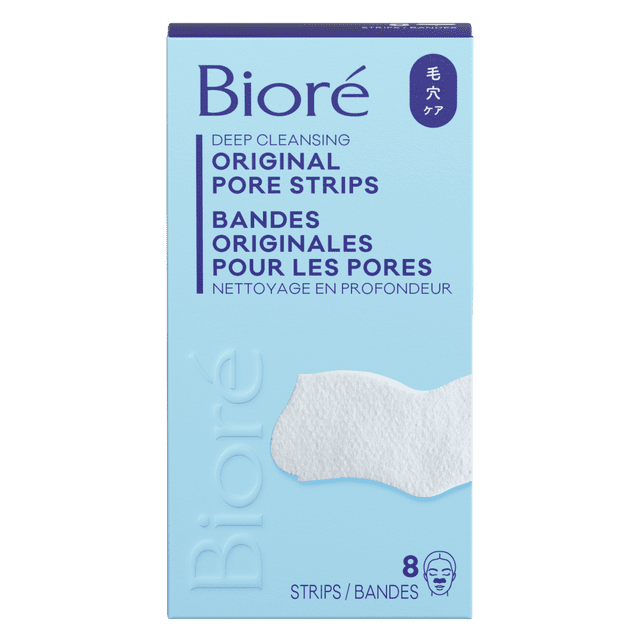 Bioré Original Deep Cleansing Pore Strips for Instant Pore Unclogging and Blackhead Removal, 8ct (Made in Japan)
