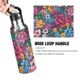 thumbnail image 4 of Yayeee 20oz Insulated Water Bottle Double Wall Stainless Steel with Flip Straw Lid, Charming Floral Pattern, 4 of 7