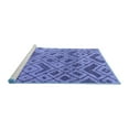 thumbnail image 2 of Ahgly Company Machine Washable Indoor Square Abstract Blue Modern Area Rugs, 5' Square, 2 of 4