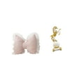 thumbnail image 6 of 2 Pieces Bow Cushion Horse Statue Decor Set Soft and Resin Material for Bedroom Living Room Centerpiece Decor, 6 of 8