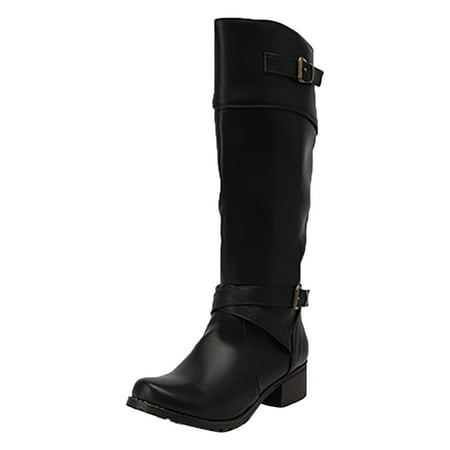 

ZHAGHMIN Knee High Wide Calf Boots For Women Women S New Crossborder Large Size High Heeled Boots With Belt Buckle In Autumn And Winter Of 2023 Womens Rain Boots Size 9 Mid Calf Womens Socks Cotton