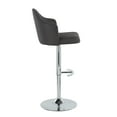 thumbnail image 3 of LumiSource Chrome Metal, Charcoal Fabric Ahoy Adjustable Barstool - Set of 2, 3 of 6
