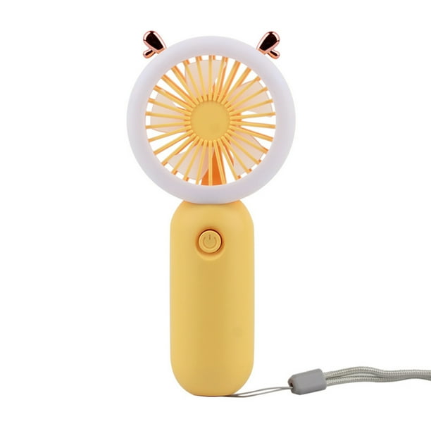 Inteprter Mini ventilador de mano de luz nocturna de escritorio recargable con batería incorporada de 300mAh de funcionamiento de poco ruido Electrodomésticos Jengibre