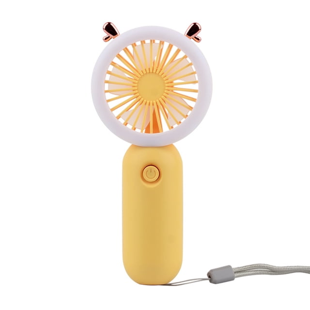 Billuyoard Mini ventilador de escritorio recargable del PDA de la luz de la noche con la fan silenciosa de la historieta de la operación de poco Electrodomésticos Jengibre