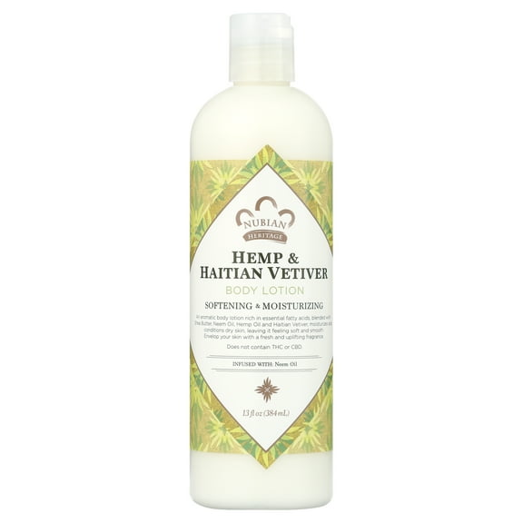 Nubian Heritage Body Lotion Indian Hemp & Haitian Vetiver,13 oz