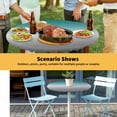 thumbnail image 6 of Elastic Fitted Round Tablecloth, Teal Grey Ombre Waterproof Stretch Table Cover for 45"-54" Tables, Turquoise Gradient Modern Abstract Art Washable Outdoor Tablecloths for Patio, Picnic, Camping, 6 of 9