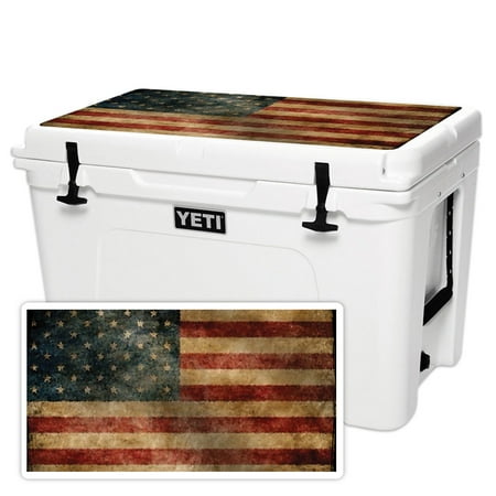 Tablecloths Made In Usa MightySkins Skin Compatible With YETI Tundra 105 qt Cooler Lid - America Strong | Protective, Durable, and Unique Vinyl Decal wrap cover | Easy To Apply, Remove, and Change Styles | Made in the USA ()