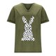 thumbnail image 5 of Corto para las Mujeres Casual Verano 2025 Pascua Impresión V-Cuello Camiseta, Ligero 95% Poliéster 5% Spandex Top para Toda la Temporada Hogar Y Diario, 5 of 7