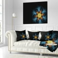 thumbnail image 3 of Designart Symmetrical Blue Orange Fractal Flower - Abstract Throw Pillow - 16x16, 3 of 5