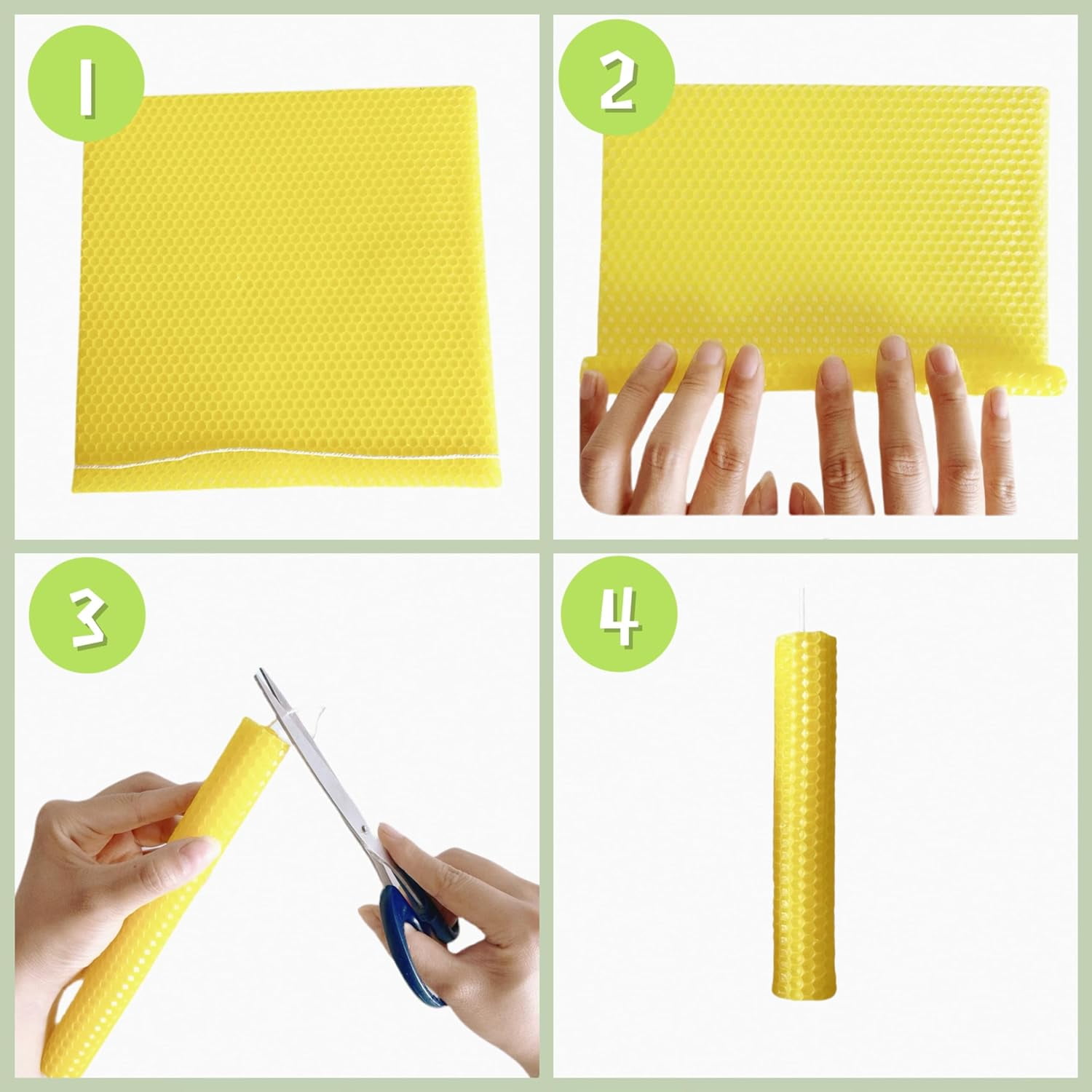 12 Colors Beeswax Sheets for Rolling Candle 8" X Making Kit DIY Maker Starter (12Pcs)