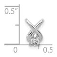 thumbnail image 3 of 14k White Gold Diamond Pendant for Women with X Shaped Design, Round Cut Center Stone, Modern Minimalist Fine Jewelry, Symbol of Elegance and Love, Polished Daily Wear Necklace, 3 of 6