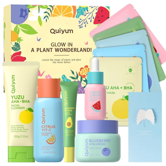 Set de cuidado de la piel QUIYUM Fruit con máscara facial para mujeres y adolescentes
