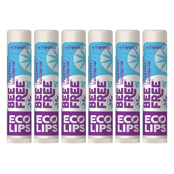 Eco Lips Bálsamo labial 100% natural, vegano, sin abejas, sin perfume, calma e hidrata los labios secos, agrietados y agrietados, embalaje de cápsulas vegetales 100% libre de plástico, fabricado en EE