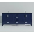 thumbnail image 4 of Navy Blue Double Bath Vanity 84"w X 22"d - White Quartz Top And Faucet, , Soft Close, 2 Cabinets, 14 Drawers, Open Shelf For Extra Storage 84" 22" Featuring Faucet Scratch Stain, 4 of 6