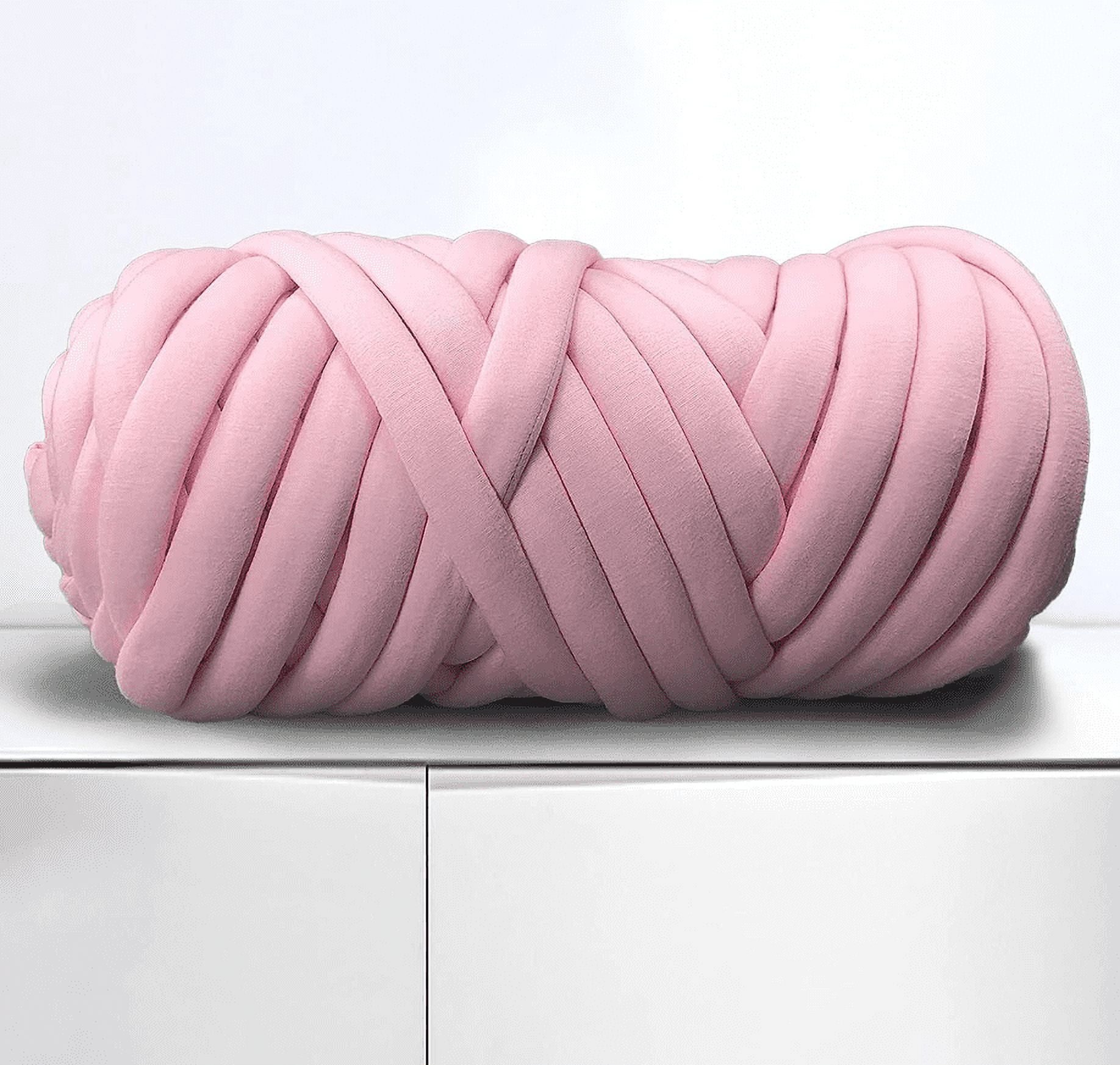 500g Arm Knitting Yarn for Chunky Braided Knot Throw Blanket DIY, Soft Extra Cotton Washable Tube Bulky Giant Yarn