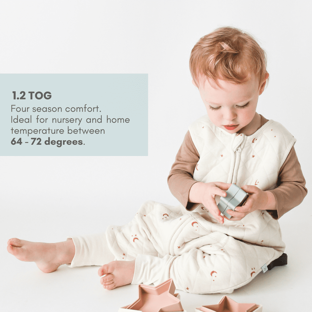Tealbee Dreamsuit - Bamboo Sleep Sack with Legs - (1.2 Tog) MoonsStars 12m-2T