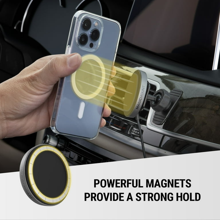 Scosche MPQMWD-SP1 Charge Pro Qi2 MagSafe 15W Fast Wireless Car Charger Dash/Windshield Mount Black