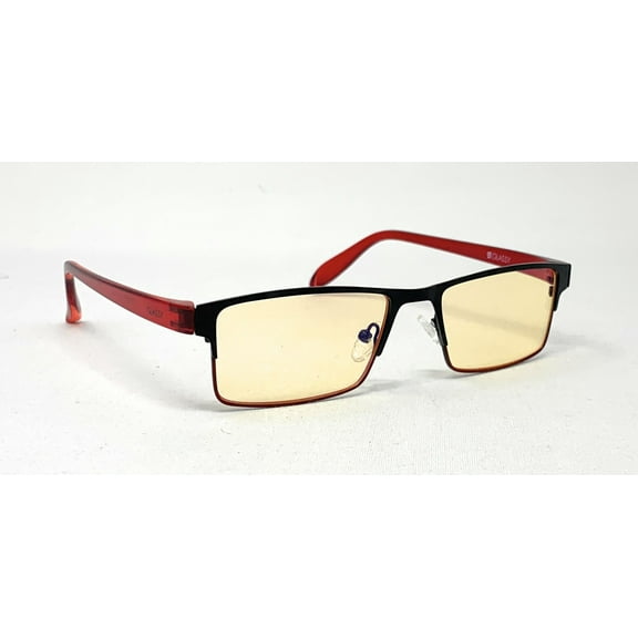 Glassy Strike Premium Blue Light Blocking Glasses, Anti Eyestrain and fatigue, Glasses for Computer and Gaming, Crimson Yellow Lens