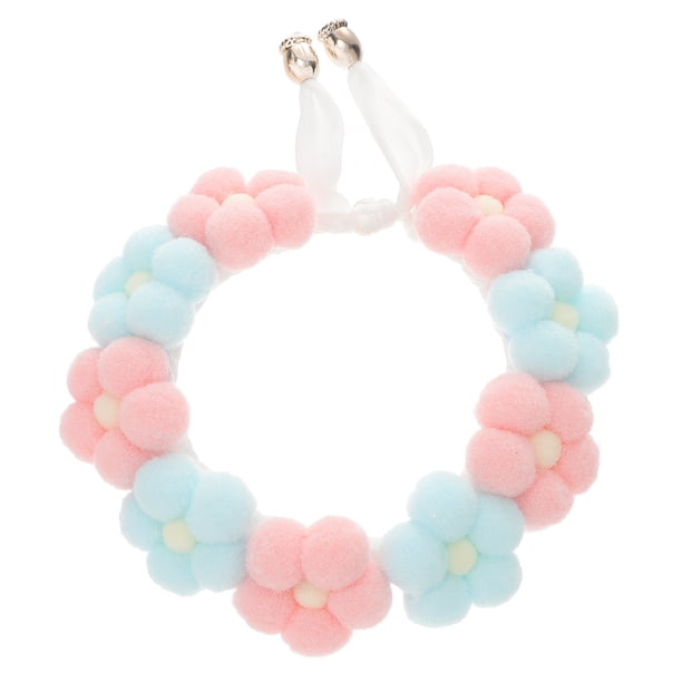 KAKOWELY Collar para mascotas tejido a mano, precioso collar para gatos con forma de flor, accesorios para disfraces de mascotas.