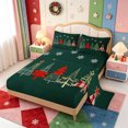 thumbnail image 2 of Manfei Xmas Elegant Snowman Bed Sheets,Retro Gift Full Size Sheets,4 Pieces,1 Flat Sheet,1 Fitted Sheet and 2 Pillowcases, 2 of 6