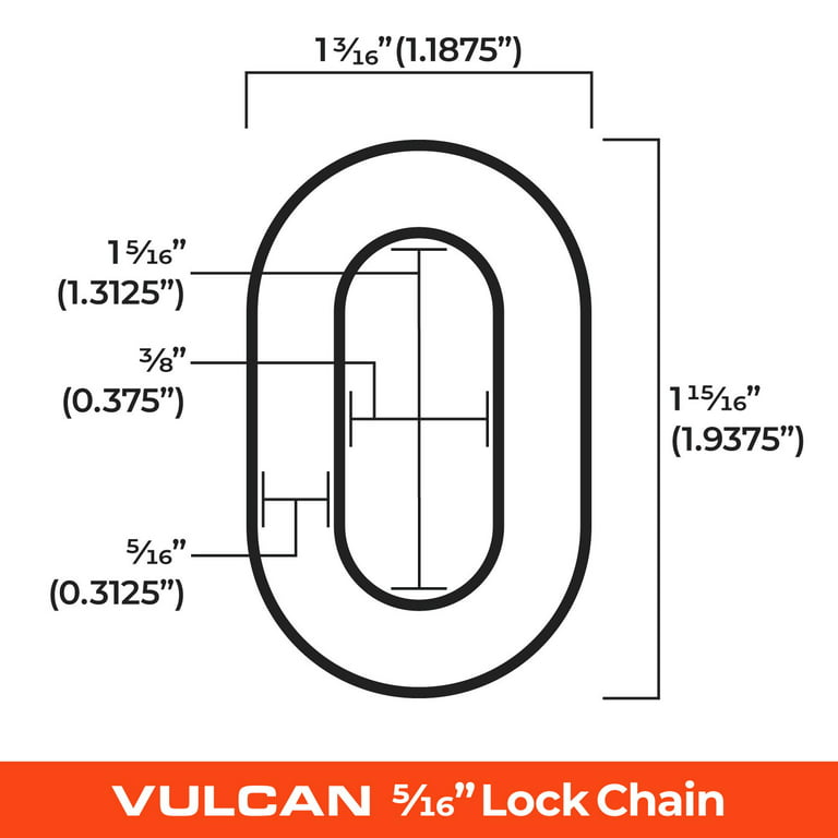 VULCAN Security Chain and Lock Kit - Premium Case-Hardened - 3/8 Inch x 6  Foot (+/-2 Inches) - Chain Cannot Be Cut with Bolt Cutters or Hand Tools
