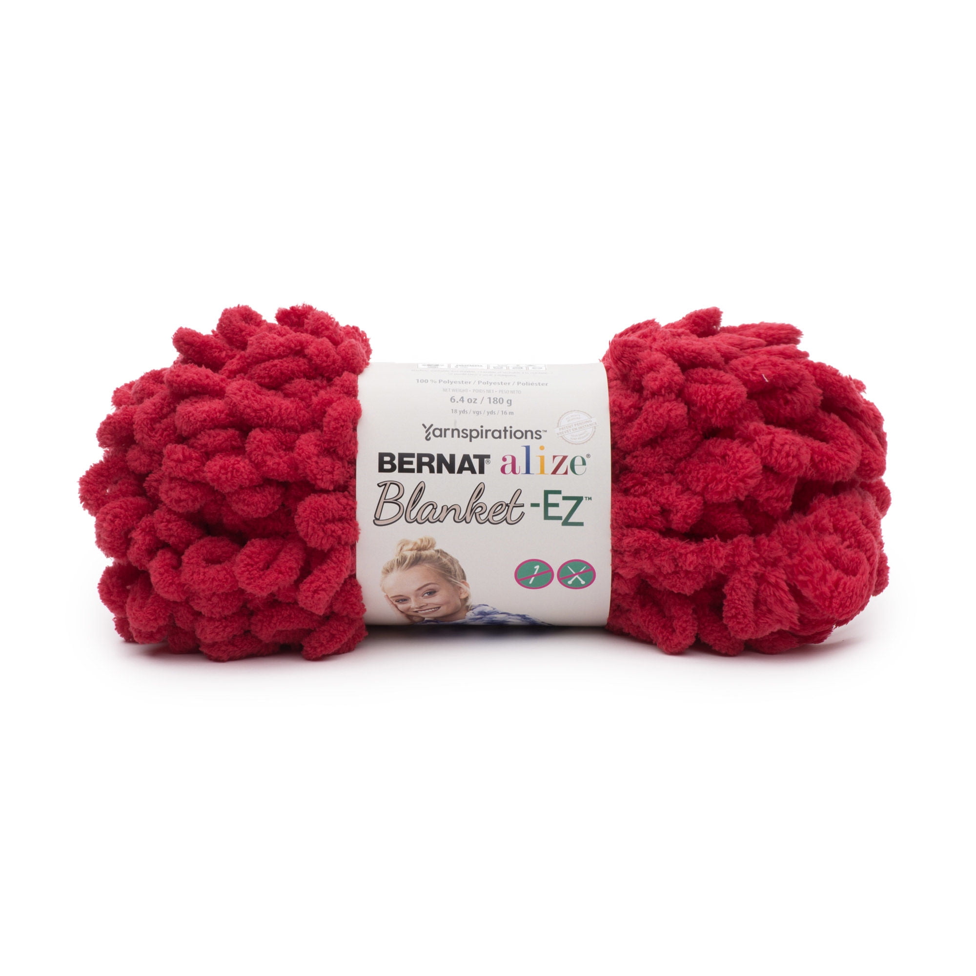 Bernat Alize BlanketEZ Yarn, (180g/6.4oz), Bright Red