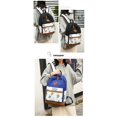 thumbnail image 4 of ALORINA Blue Large Capacity 3Pcs Leisure Backpack Set, Floral Faux Leather Bag for Travel Storage Organizer, 4 of 5