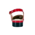 thumbnail image 4 of PEERAGE Fay Women Wide Width Pointed Toe Patent Leather Dress Slingback Flat with Stack Heel RED 8.5, 4 of 6