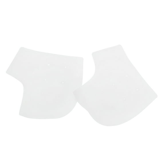 Unique Bargains 1 Pair Silicone Tape Hole Heel Protectors for Travelling White Silicone