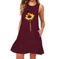 thumbnail image 4 of Vestido Corto Sin Mangas Midi Chaleco Vestido Mujer Estampado Trajes De Verano, Vino Rojo, XXL Inevent AP002125-13, 4 of 5