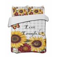 thumbnail image 2 of Quilts Twin Size, Sunflower Gray Check Soft Comforter Bedding Set for Bed, Farmhouse Flowers Butterfly Lightweight Quilted Bedspread with Pillow Cover(2 Pieces) for All Season, 68x86 Inch, 2 of 6
