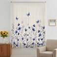 thumbnail image 3 of Purple Floral Butterfly Sheer Curtains 72 Inches Long, Spring Farmhouse Botanical Beige Light Filering Curtains, Breathable Simi Curtain Privacy Drapes for Living Room Bedroom Window Treatment, 3 of 9