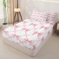 thumbnail image 2 of Manfei Watercolor Bow Zipper Twin Comforter Sets with Fitted Sheet and 2 Pillowcases For Girls,Pink Ribbon Bowknot Zipper Bedding Set For Kids,Pink Reversible,4-Piece, 2 of 7